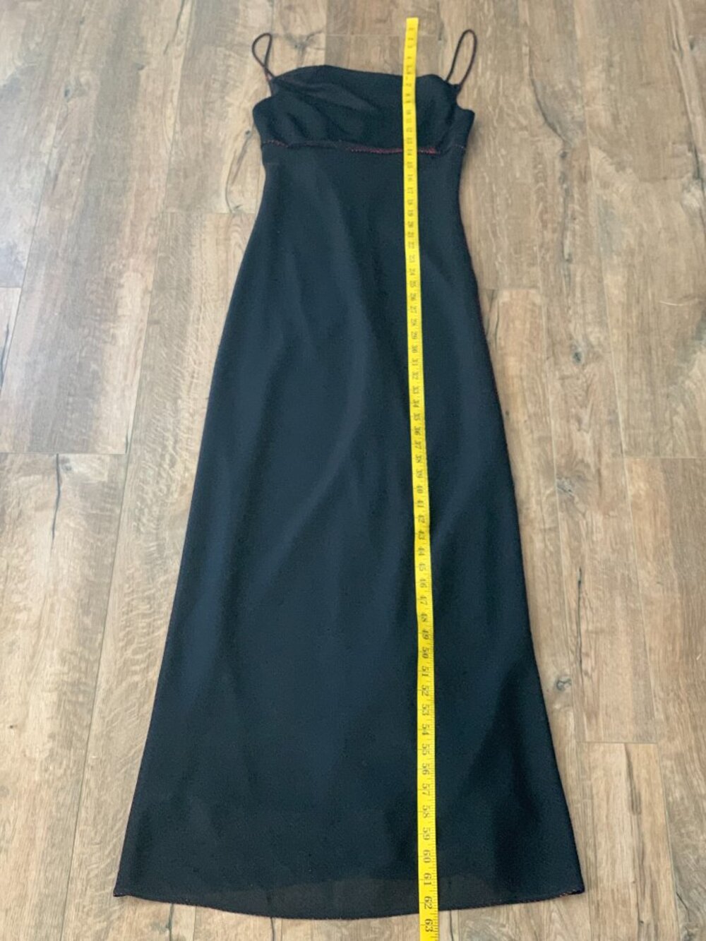 Vintage 90s Maxi Slip Dress 4 Black Red Iridescent Shimmer Prom Formal Glam Y2K - Picture 15 of 16